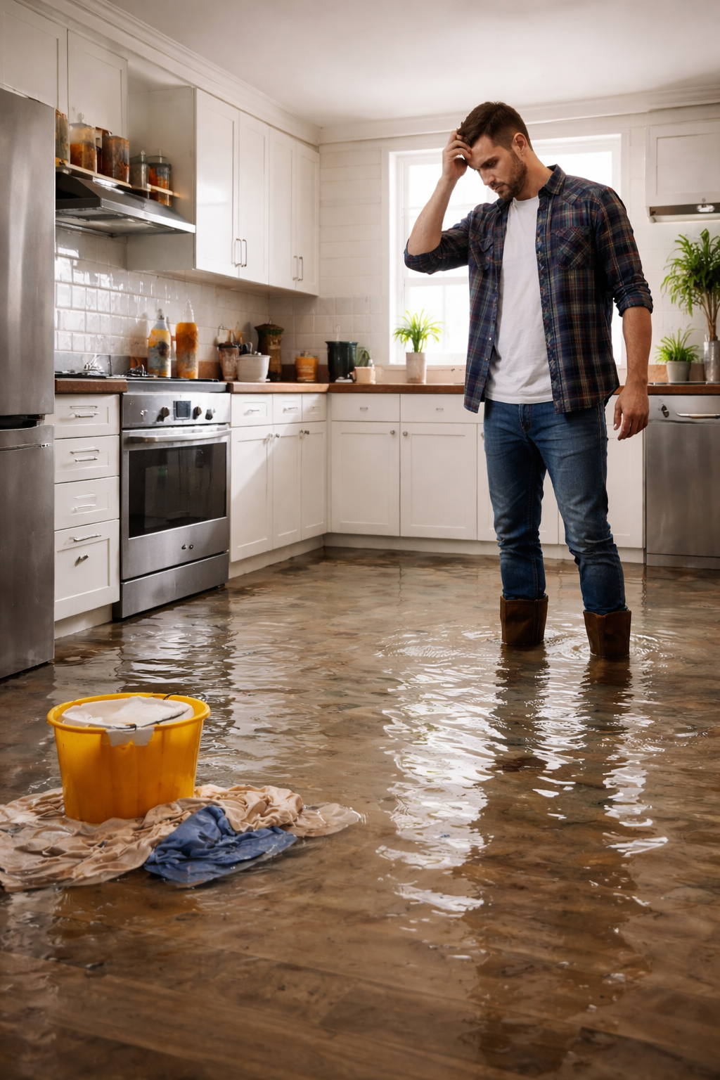 Water damage in a Tulsa home